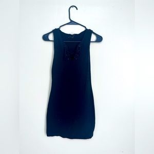 Black garage mini dress